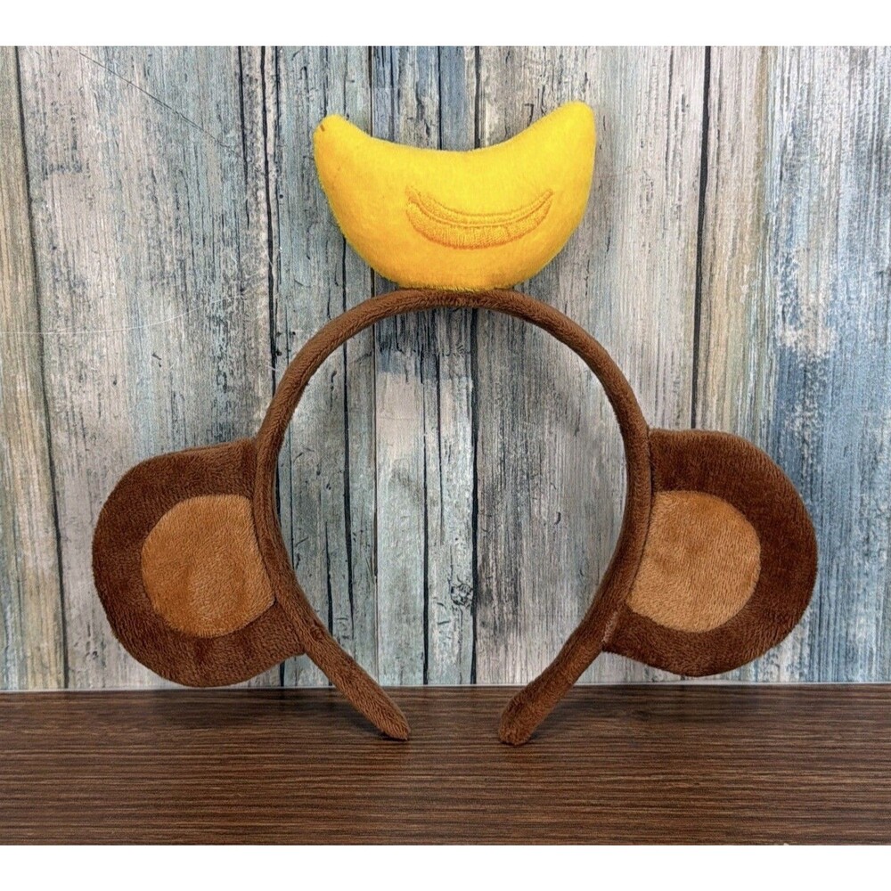 Monkey Ears Headband with Plush Banana Halloween Costume Accessory Prop Animal